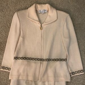 St. John Collection off white Santana knit blazer